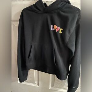 Black Kids Hoodie with Colorful Love Design